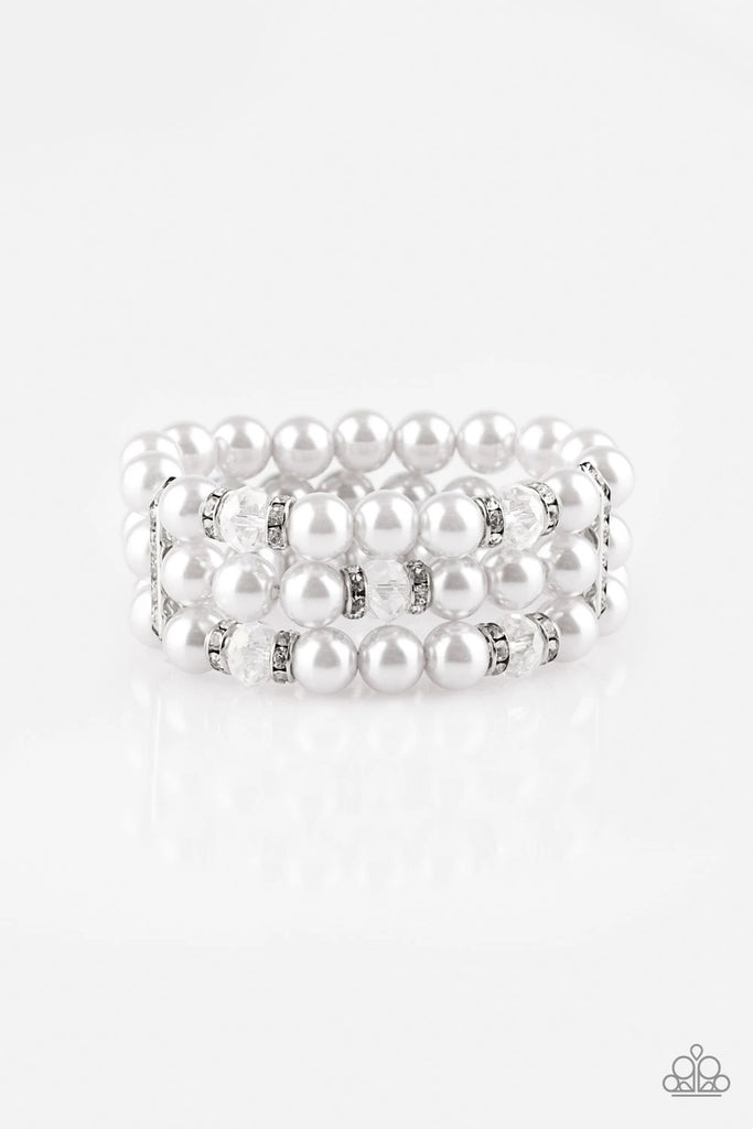 Undeniably Dapper - White Pearls Bracelet-Paparazzi - The Sassy Sparkle