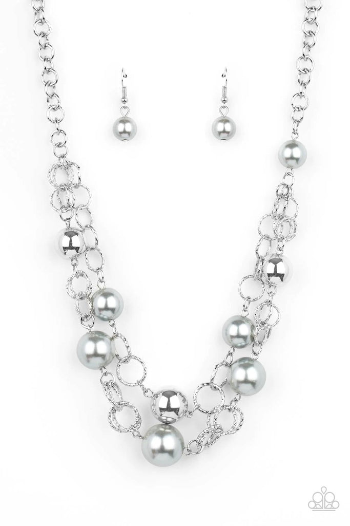 New Age Knockout - Silver Pearl Necklace-Paparazzi - The Sassy Sparkle