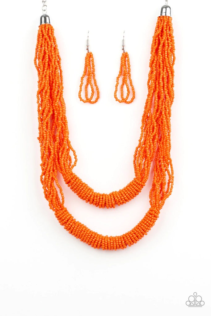 Right As Rainforest - Orange Seed Bead Necklace-Paparazzi - The Sassy Sparkle
