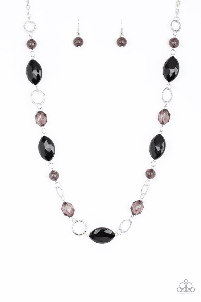 Shimmer Simmer - Black Necklace-Paparazzi - The Sassy Sparkle