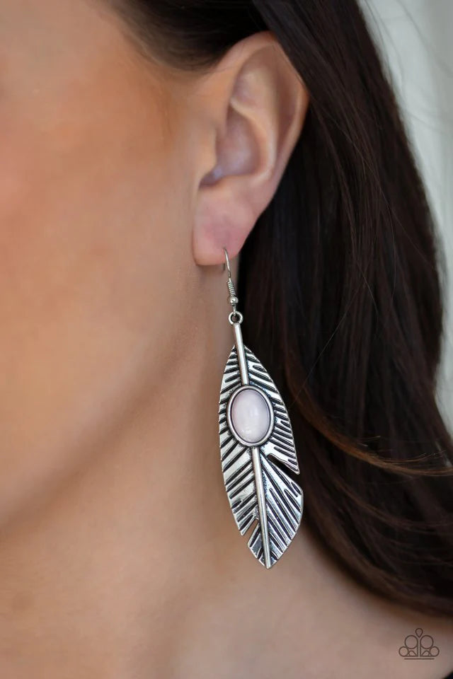 Quill Thrill - Silver Earring-Paparazzi - The Sassy Sparkle