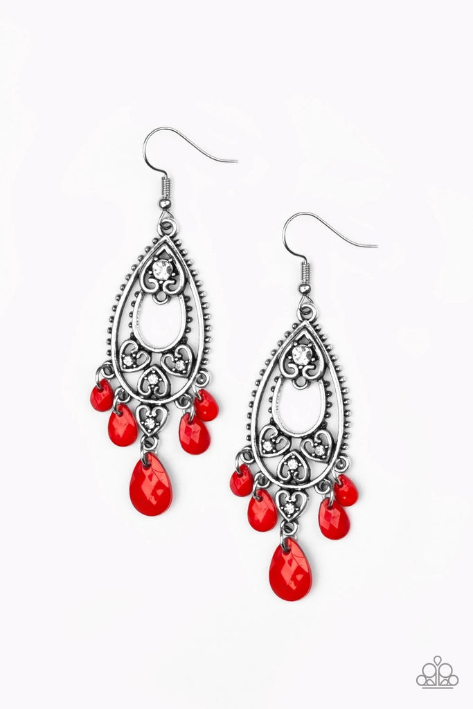 Fashion Flirt - Red Earring-Paparazzi - The Sassy Sparkle