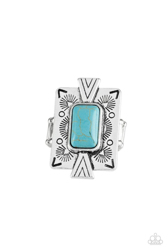 Stone Cold Couture - Blue Stone Ring-Paparazzi - The Sassy Sparkle
