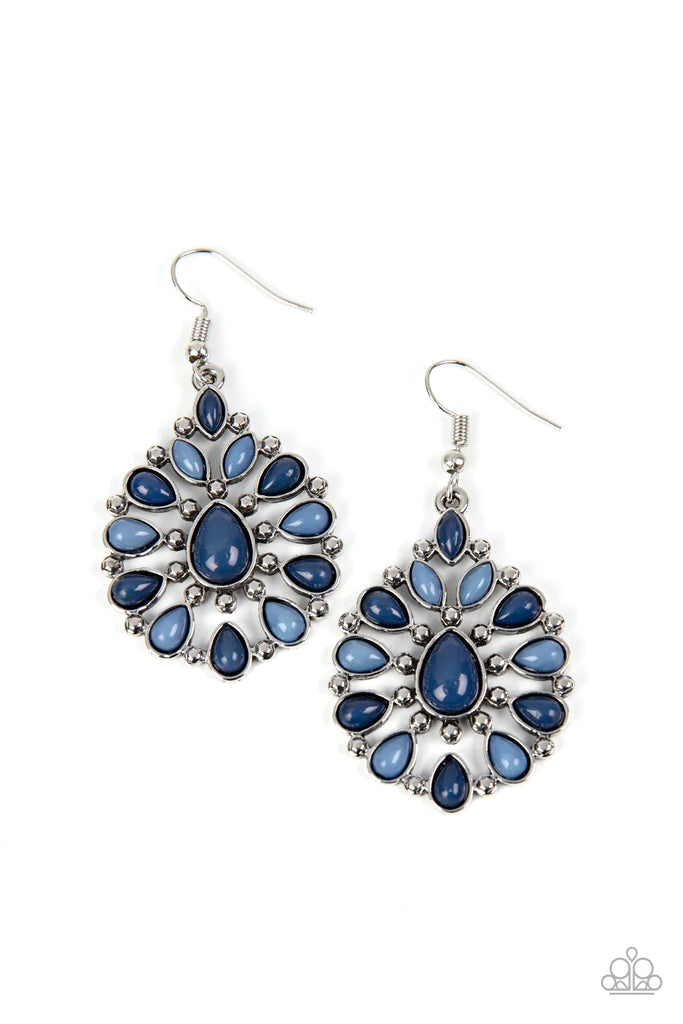 Lively Luncheon - Blue Earring-Paparazzi - The Sassy Sparkle