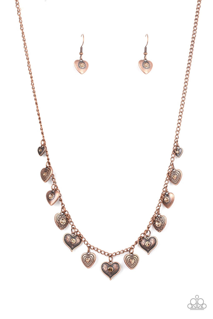 Lovely Lockets - Vintage Copper Necklace-Paparazzi