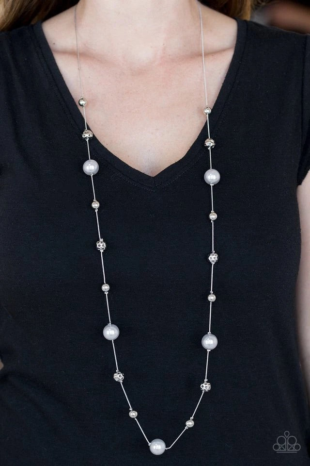 Eloquently Eloquent - Silver Necklace-Paparazzi