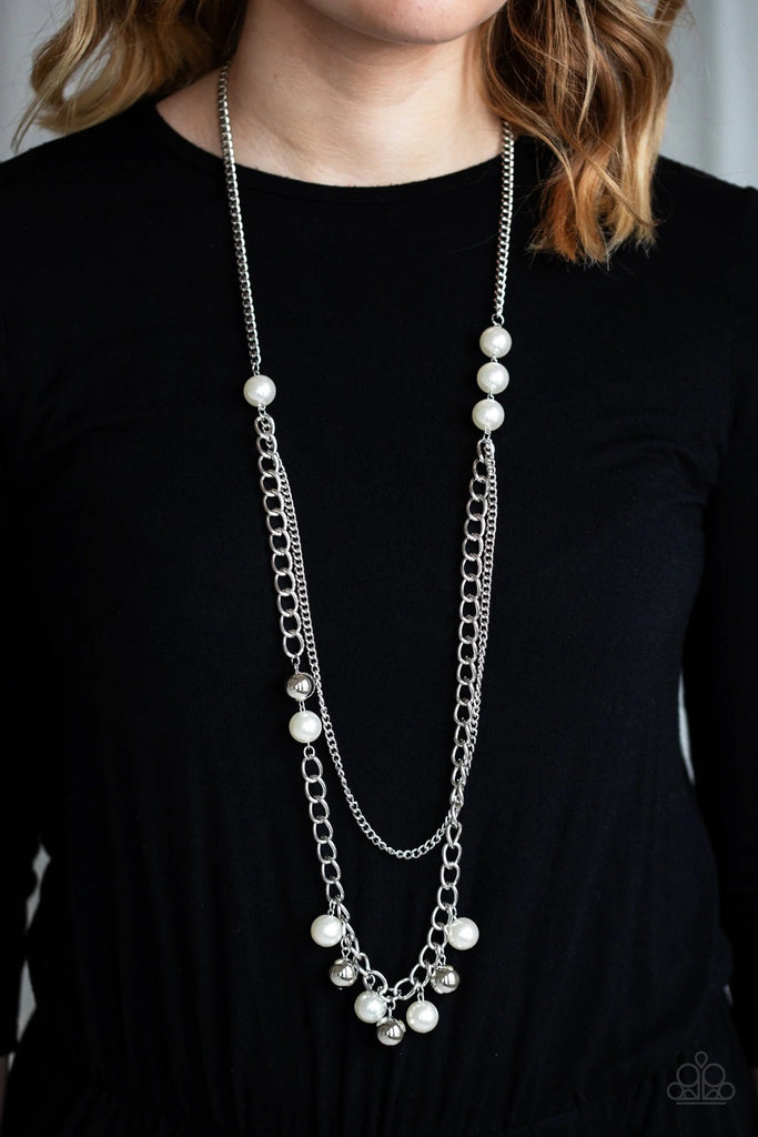 Modern Musical - White Pearl Necklace-Paparazzi