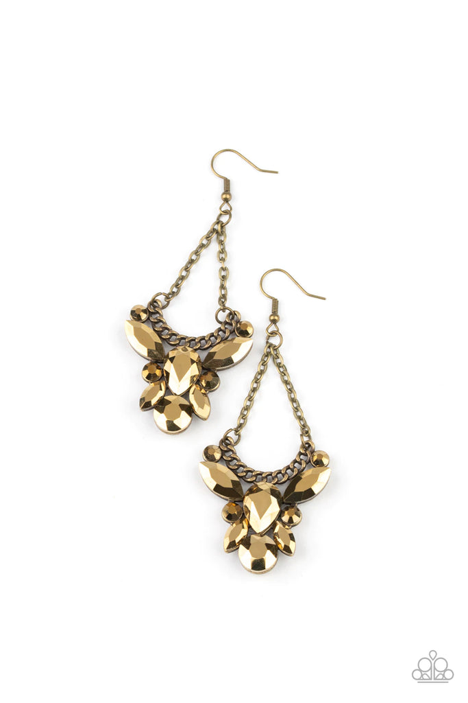 Bling Bouquets - Brass Earring-Paparazzi - The Sassy Sparkle