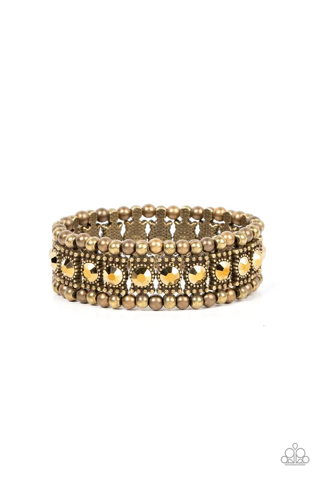 Ritzy Reboot - Brass Bracelet-Paparazzi - The Sassy Sparkle