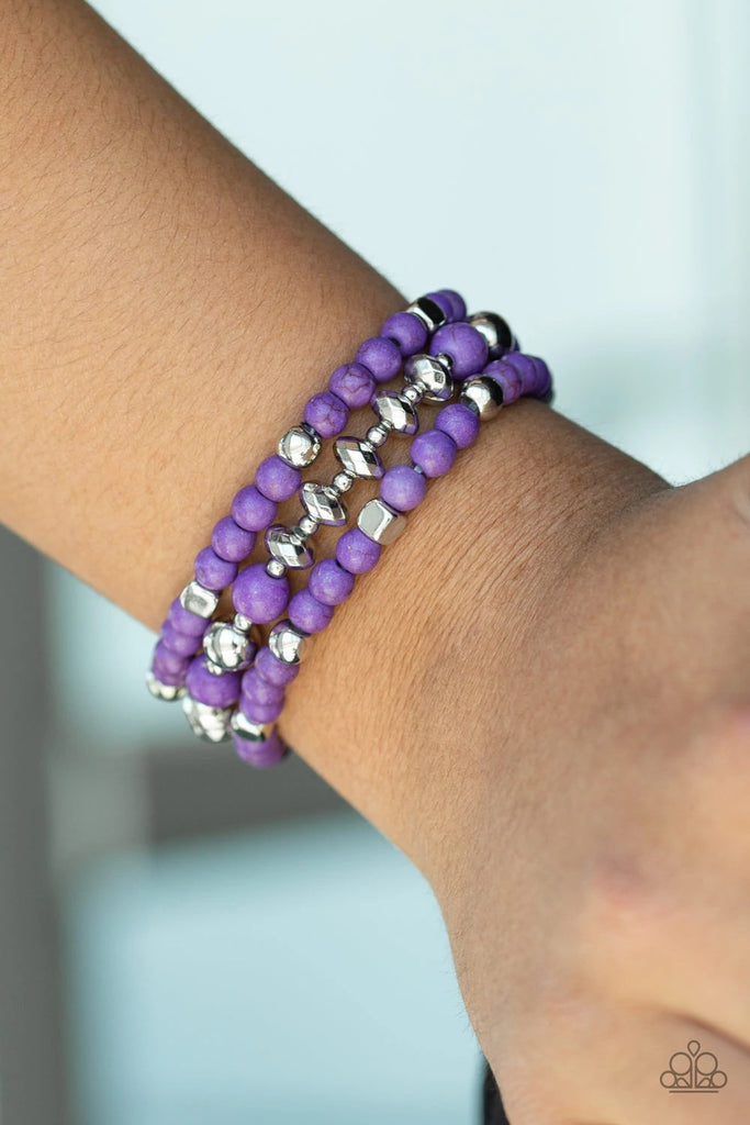 Mountain Artist - Purple Stone Bracelet-Paparazzi