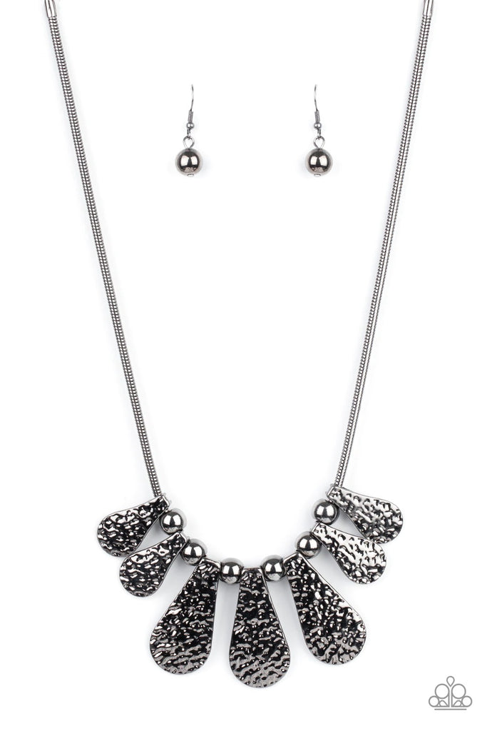 Gallery Goddess - Black Gunmetal Necklace-Paparazzi - The Sassy Sparkle