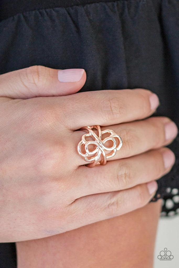 Ever Entwined - Rose Gold Ring-Paparazzi - The Sassy Sparkle