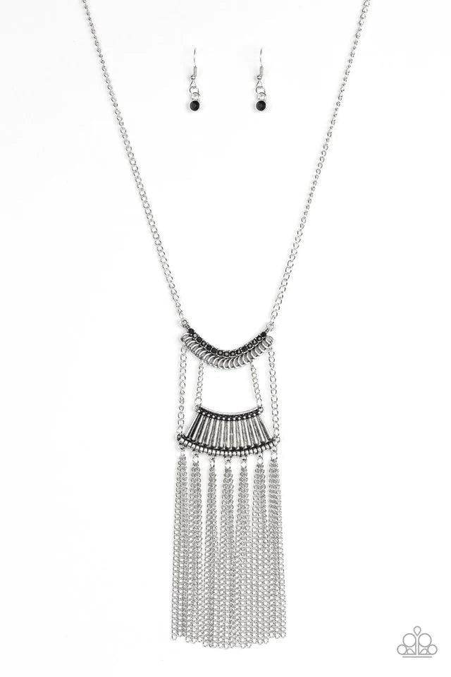 Glam Goddess - Black Necklace-Paparazzi