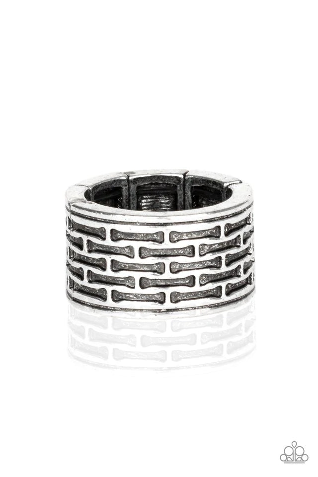 Tactical Gear - Silver Urban Ring-Paparazzi