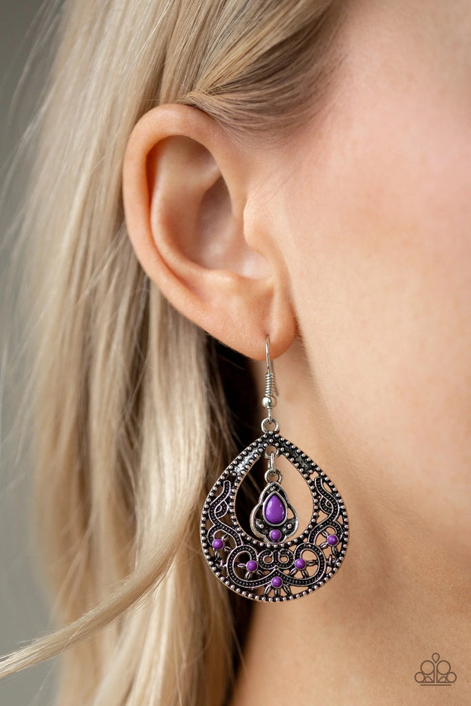 All-Girl Glow - Purple Earring-Paparazzi