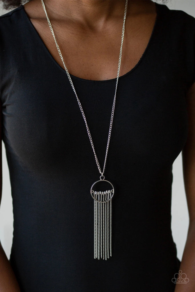 Terra Tassel - Silver Necklace-Paparazzi