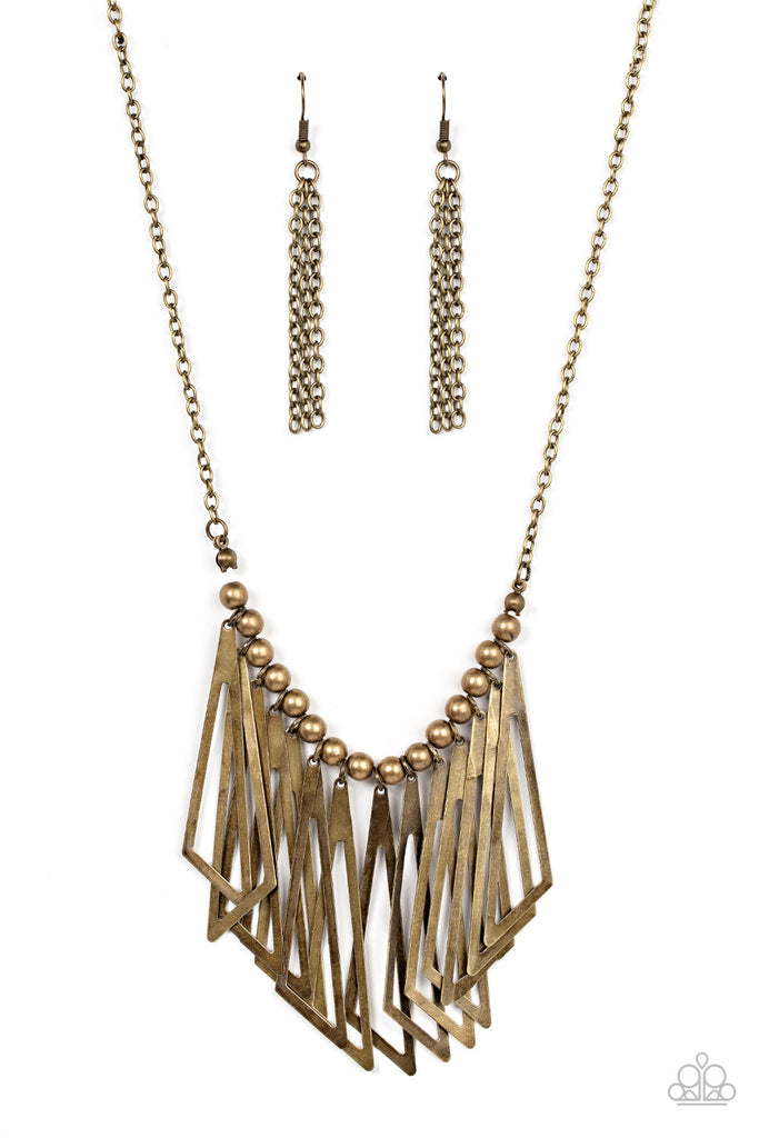 Industrial Jungle - Brass Necklace-Paparazzi