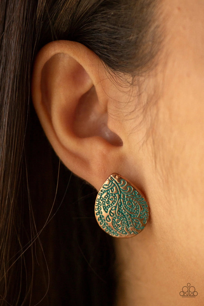 Seasonal Bliss - Vintage Copper Post Earring-Paparazzi