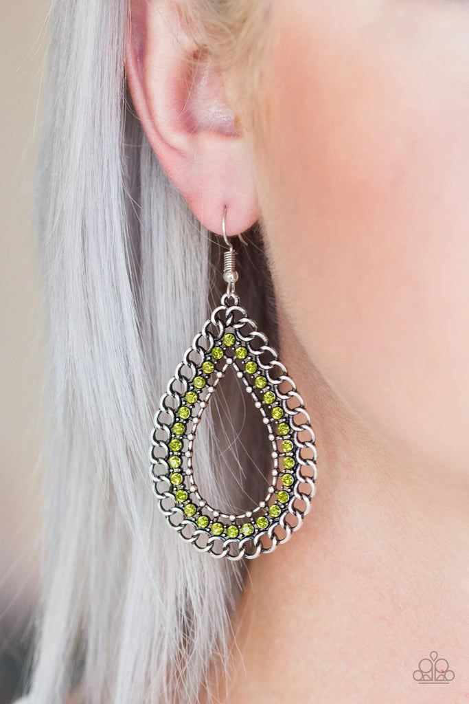 Mechanical Marvel - Green Earring-Paparazzi