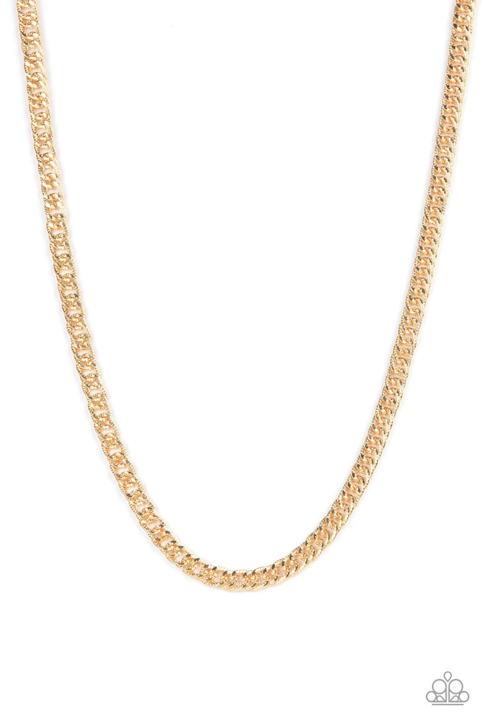 Valiant Victor - Gold Urban Necklace-Paparazzi