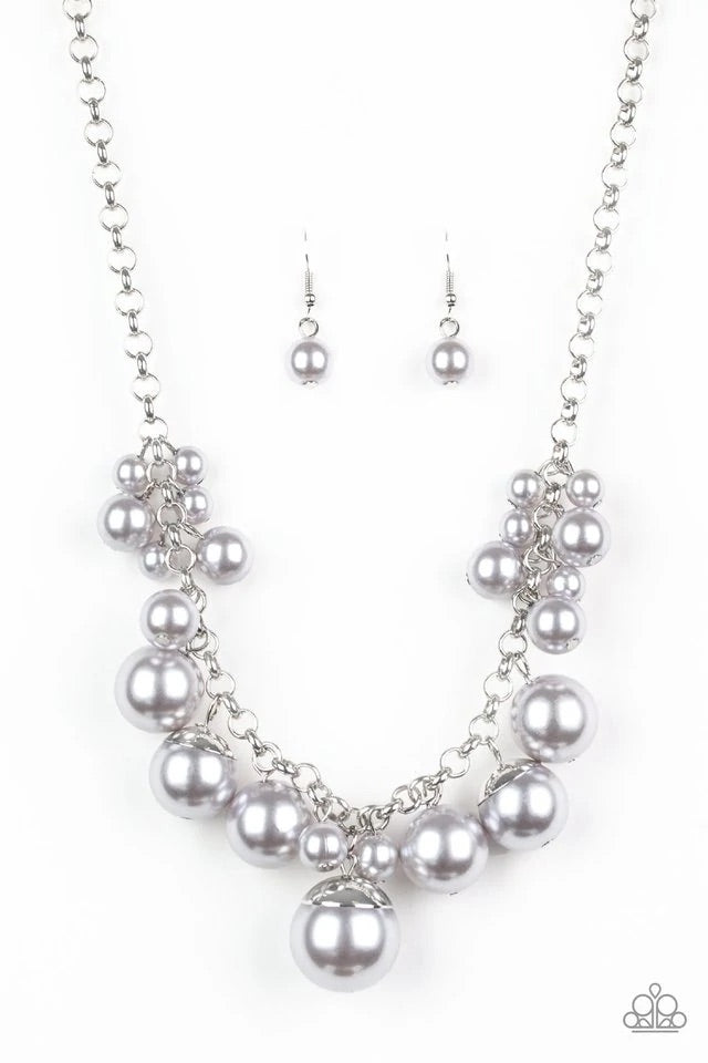 Broadway Belle - Silver Pearls Necklace-Paparazzi - The Sassy Sparkle