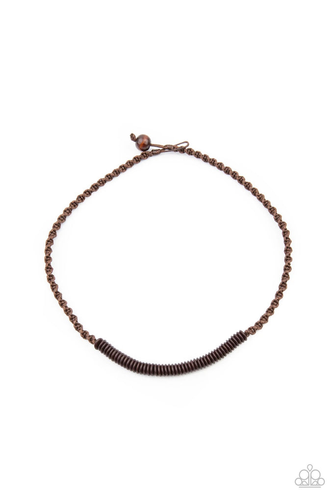 Plainly Primal - Brown Urban Necklace-Paparazzi - The Sassy Sparkle