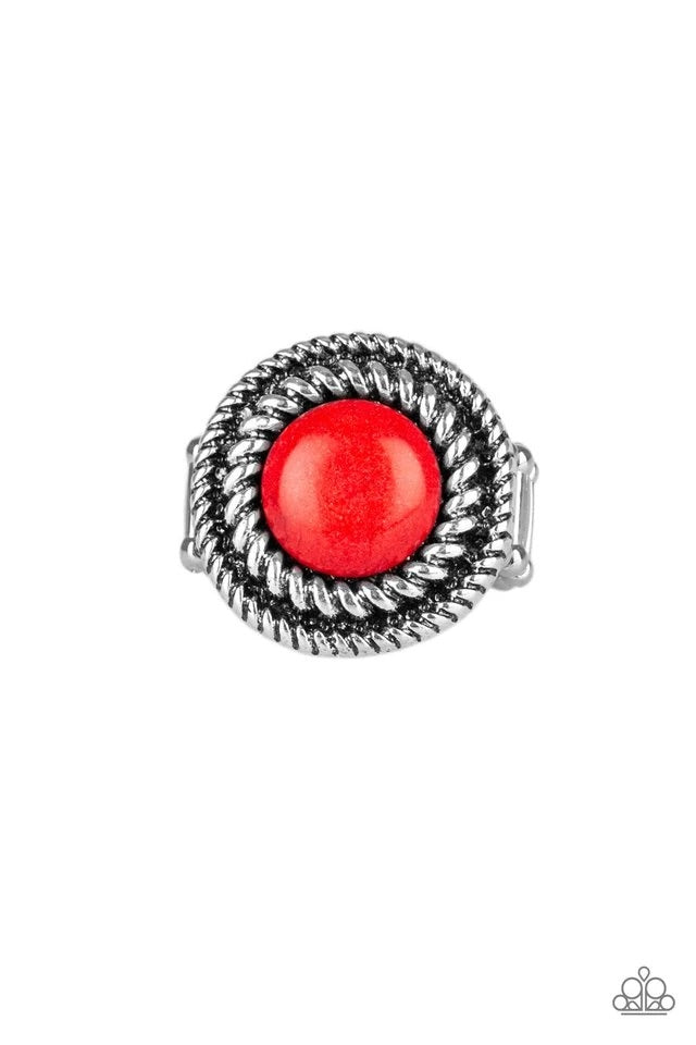 Rare Minerals - Red Stone Ring-Paparazzi