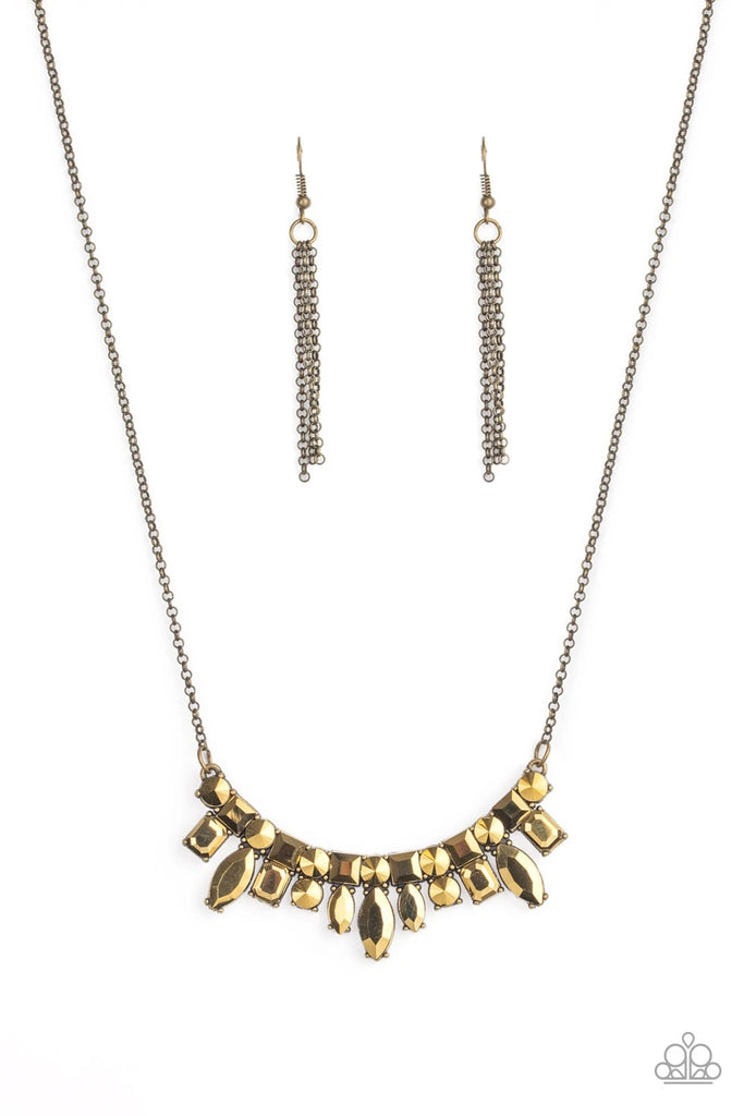 Wish Upon a ROCK STAR - Brass Necklace-Paparazzi - The Sassy Sparkle