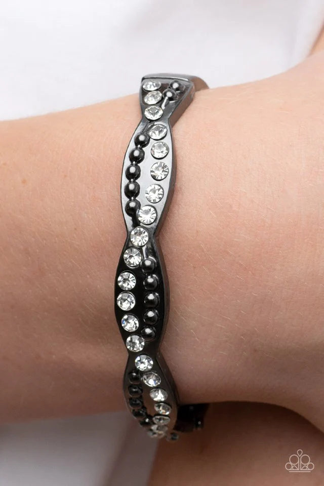 Empire Envy - Black Gunmetal Bracelet-Paparazzi - The Sassy Sparkle