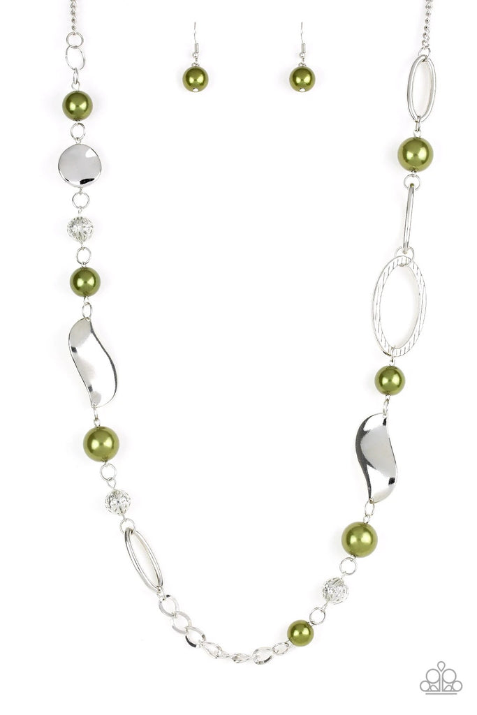 All About Me - Green Pearls Necklace-Paparazzi