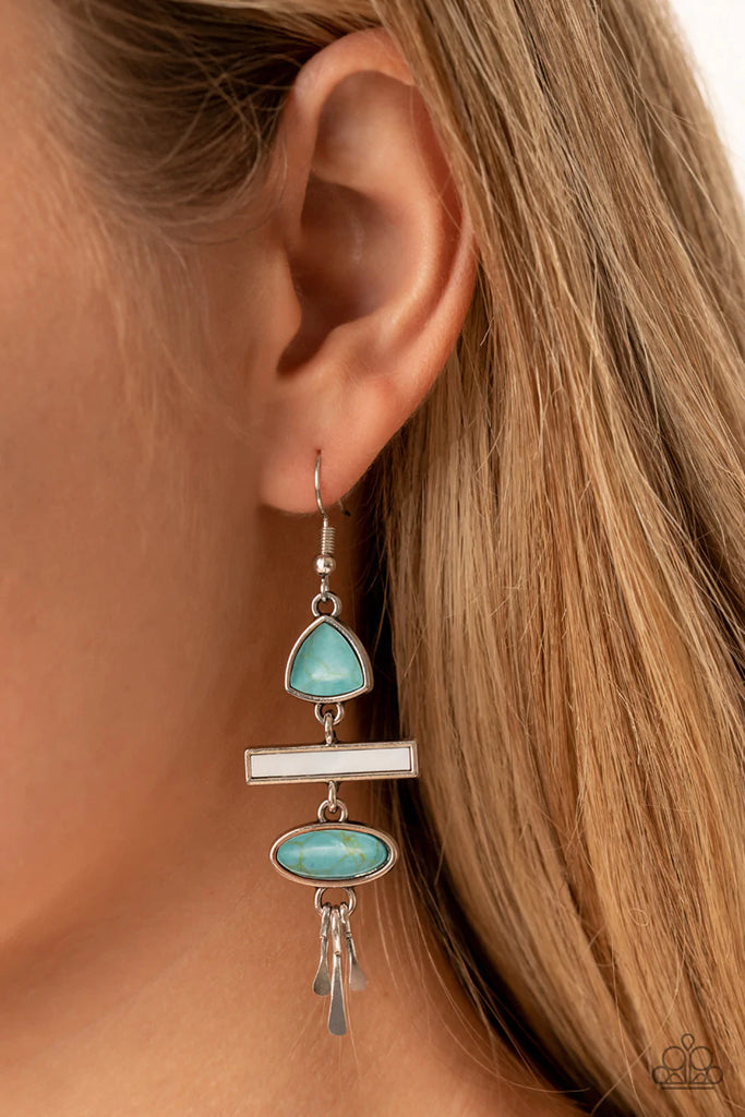 Adventurously Artisan - Blue Stone Earring-Paparazzi - The Sassy Sparkle