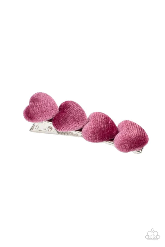 Velvet Valentine - Pink Hair Clip-Paparazzi - The Sassy Sparkle