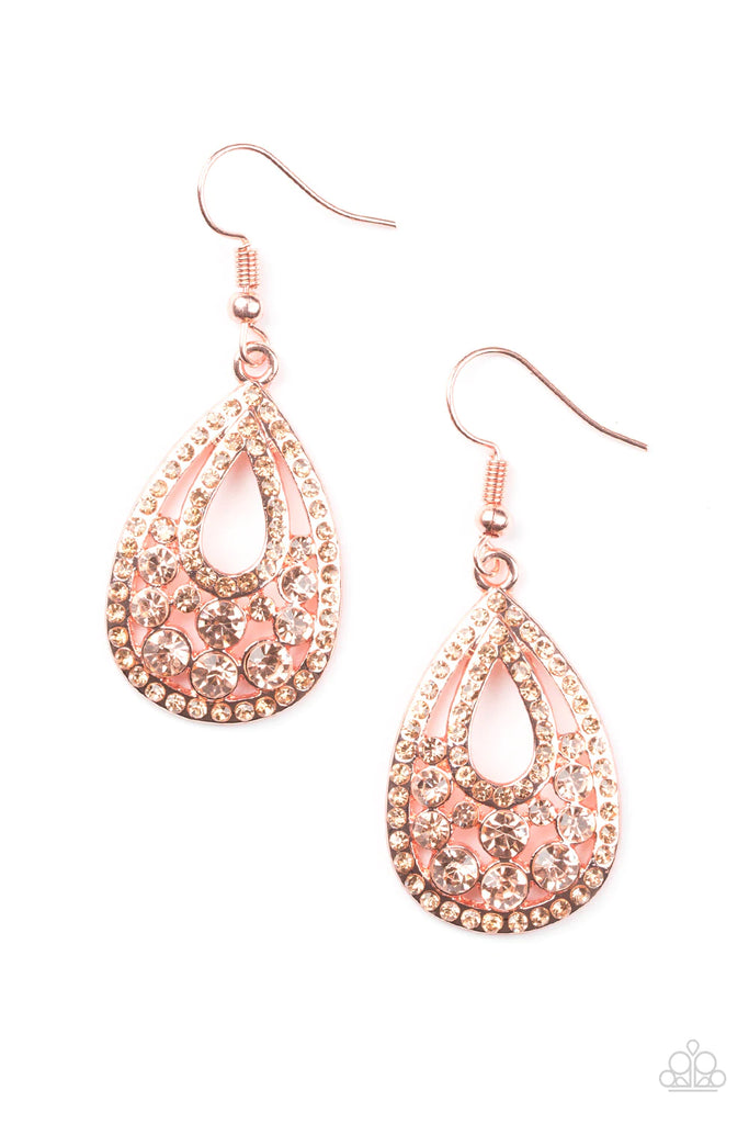 Sparkling Stardom - Copper Earring-Paparazzi - The Sassy Sparkle