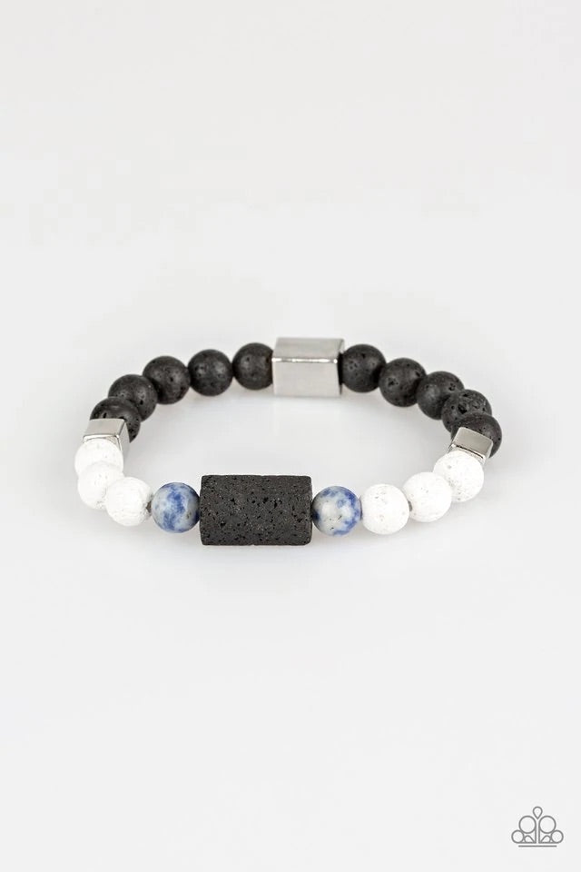 Run Out The BLOCK - Blue Lava Bead Bracelet-Paparazzi - The Sassy Sparkle