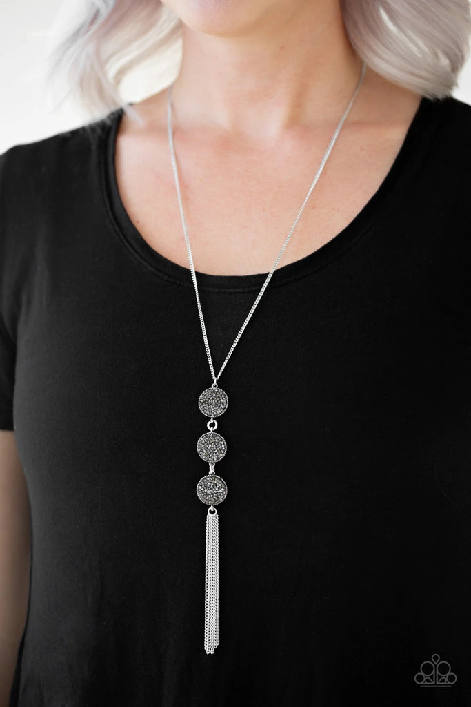 Triple Shimmer - Silver Necklace-Paparazzi