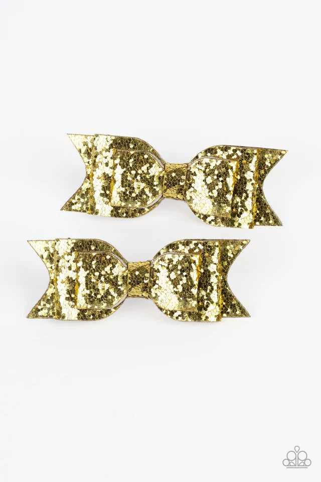 Sugar and Spice - Gold Starlet Shimmer Hair Clip-Paparazzi - The Sassy Sparkle