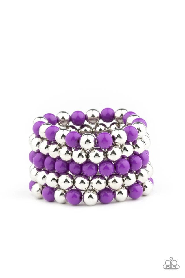 Pop-YOU-lar Culture - Purple Bracelet-Paparazzi - The Sassy Sparkle