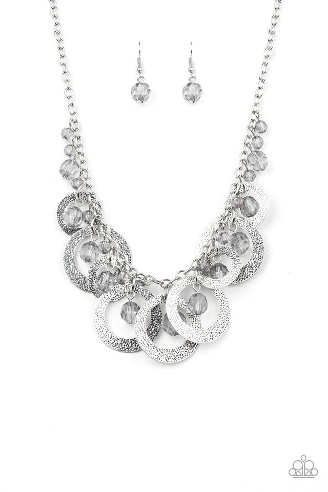 Turn It Up - Silver Necklace-Paparazzi