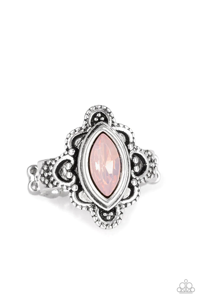 Glass Half-COLORFUL - Pink Ring-Paparazzi - The Sassy Sparkle