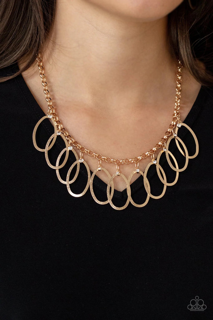 Double OVAL-time - Gold Necklace-Paparazzi