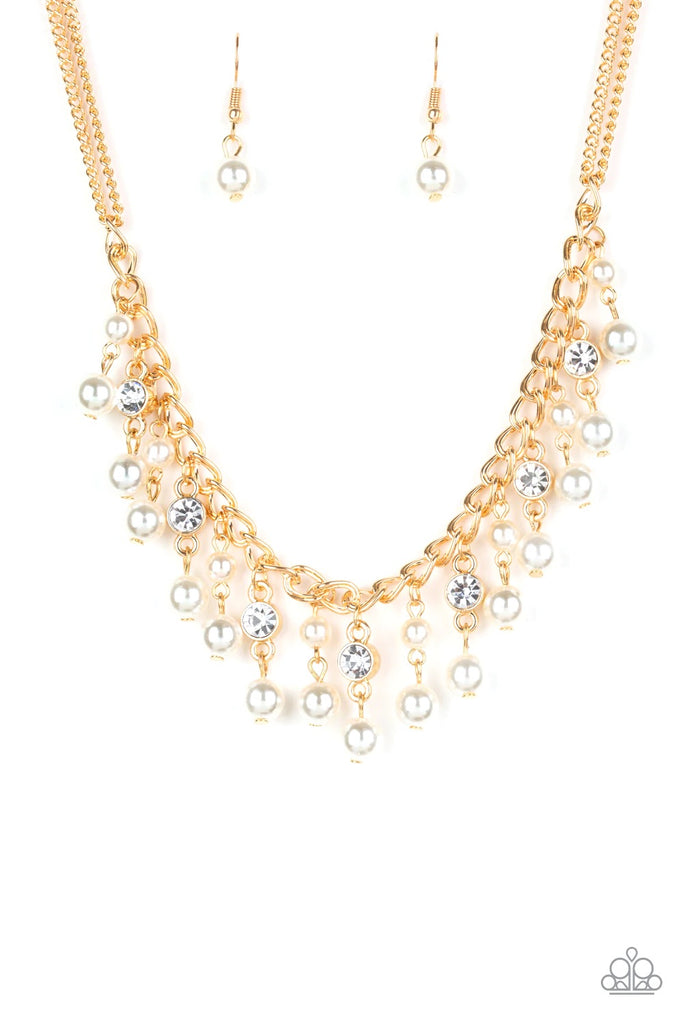 Regal Refinement - Gold Pearl Necklace-Paparazzi - The Sassy Sparkle