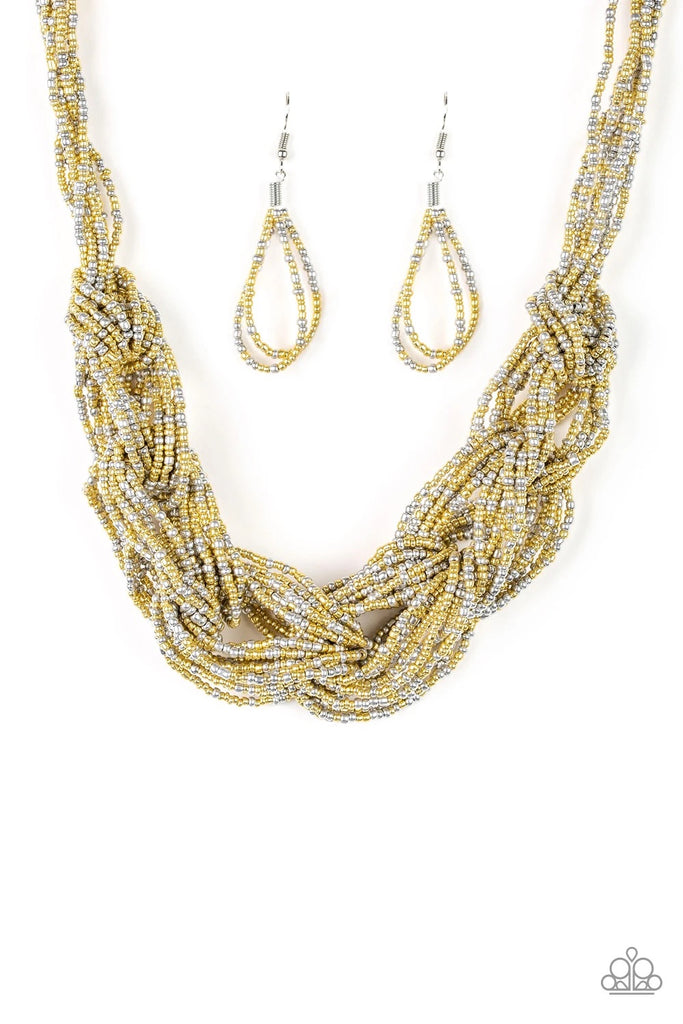 City Catwalk - Gold Seed Bead Necklace-Paparazzi - The Sassy Sparkle