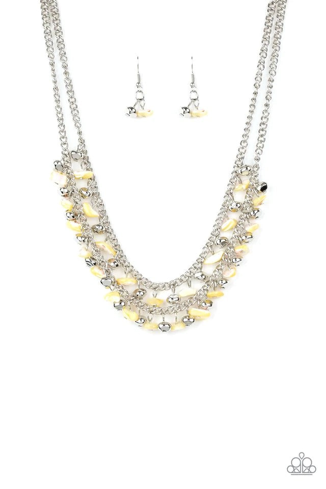 Pebble Pioneer - Yellow Necklace-Paparazzi - The Sassy Sparkle