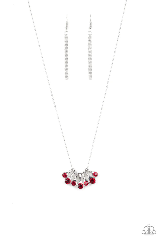 Slide Into Shimmer - Red Necklace-Paparazzi - The Sassy Sparkle