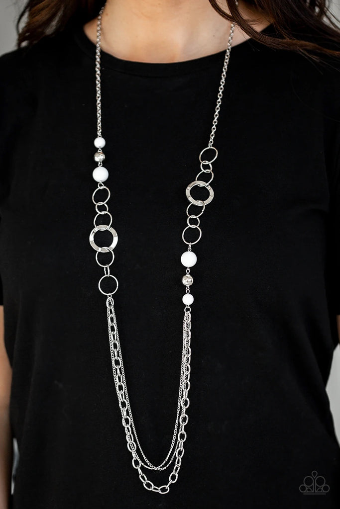 Modern Motley - White Necklace-Paparazzi