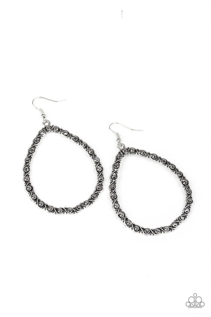 Galaxy Gardens-silver $5 Paparazzi earrings-2020 Convention Exclusive - The Sassy Sparkle