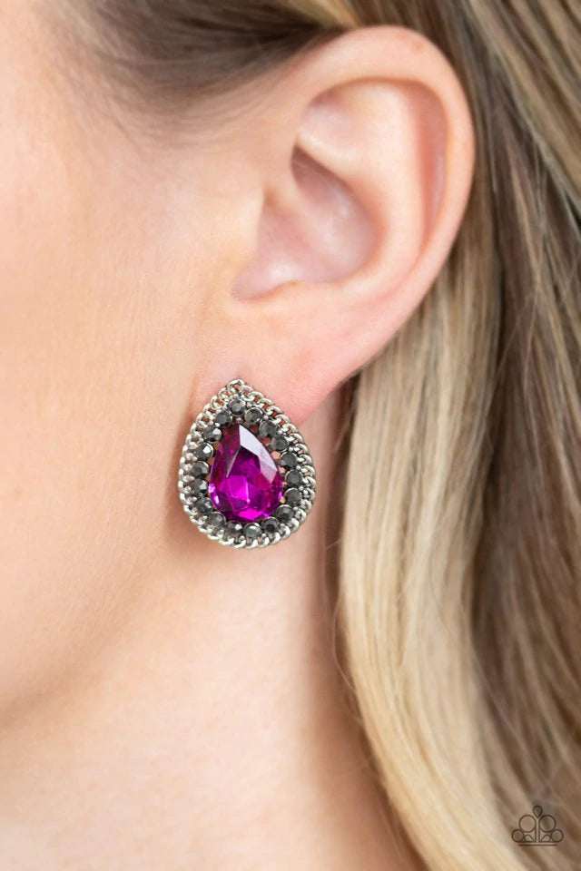 Debutante Debut - Pink Post Earring-Paparazzi