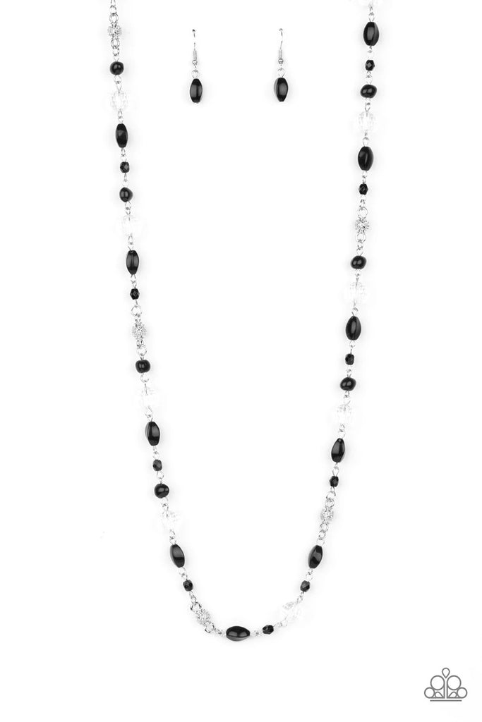 Twinkling Treasures - Black Necklace-Paparazzi