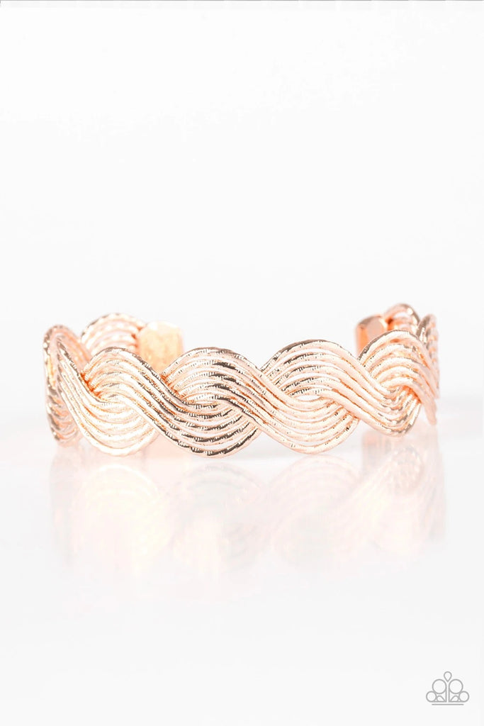 Braided Brilliance - Rose Gold Bracelet-Paparazzi - The Sassy Sparkle