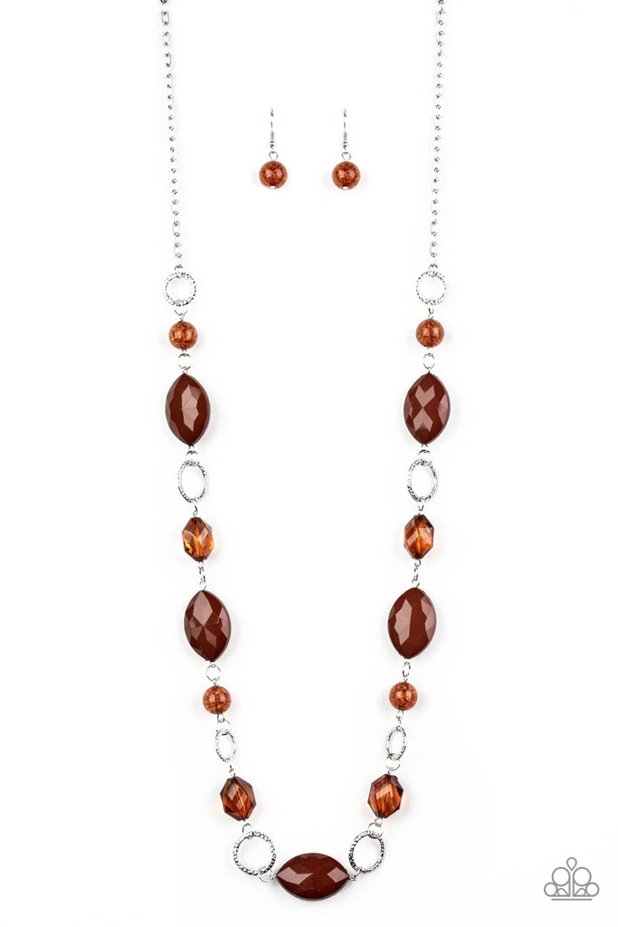 Shimmer Simmer - Brown Necklace-Paparazzi - The Sassy Sparkle